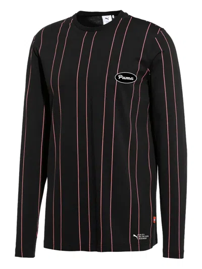 Puma X Big Sean Striped Long-sleeve T-shirt In Black