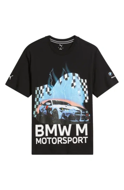 Puma X Bmw M Motorsport Cotton Graphic T-shirt In Black