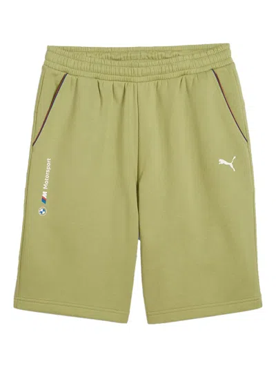 Puma X Bmw M Motorsport Essentials+ Fleece Shorts In Green