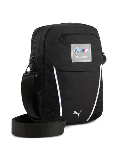 Puma X Bmw M Motorsport Logo-patch Messenger Bag In Black
