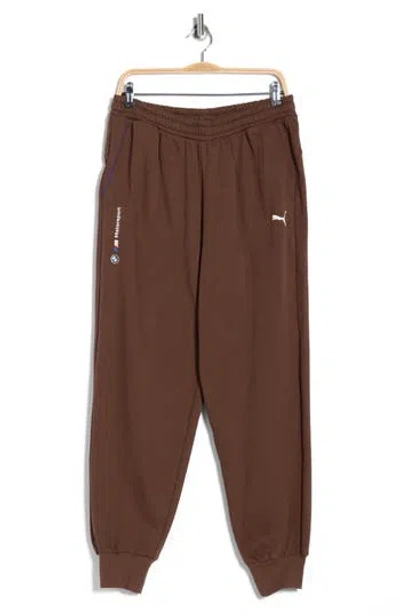 Puma X Bmw Motorsport Essential Fleece Joggers In Brown