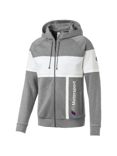 Puma X Bmw Motorsport Hooded Sweat Jacket In Gray