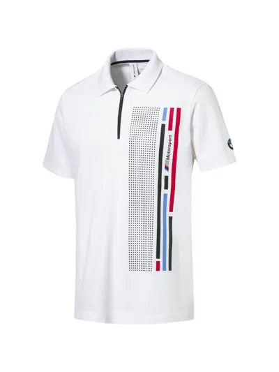 Puma X Bmw Motorsport Logo-print Polo Shirt In White