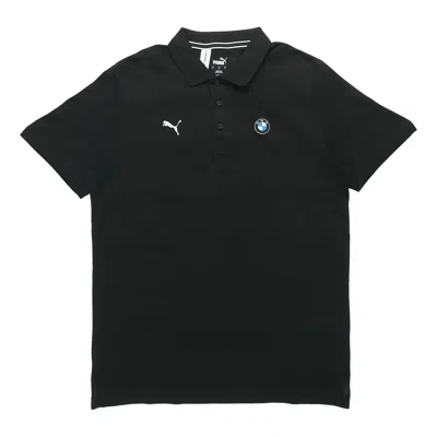 Puma X Bmw Motorsport Striped Polo Shirt 'black White' In Multi