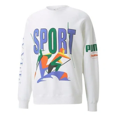 Puma X Butter Goods Unisex Printing Round-neck Sweatshirt White