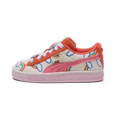 Puma X Care Bears X Sesame Street Basket Little Kids' "elmo Cheer" Sneakers In Animal Print