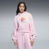 Puma X Care Bears X Sesame Street Women's Relaxed Fleece Hoodie In Pink