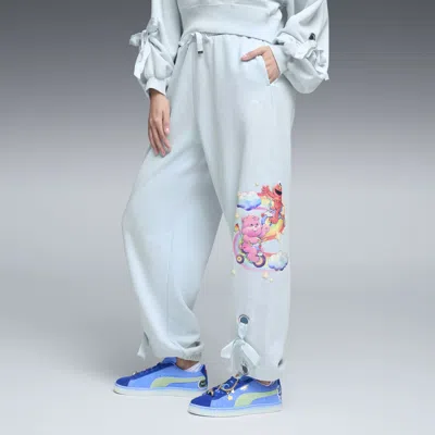 Puma X Care Bears X Sesame Street Women's Relaxed Fleece Pants In Blue