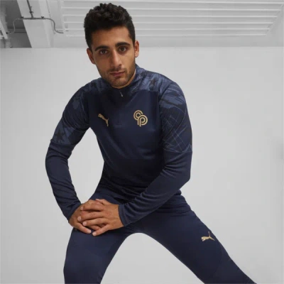 Puma X Christian Pulisic Men's Soccer Quarter-zip Top In Navy