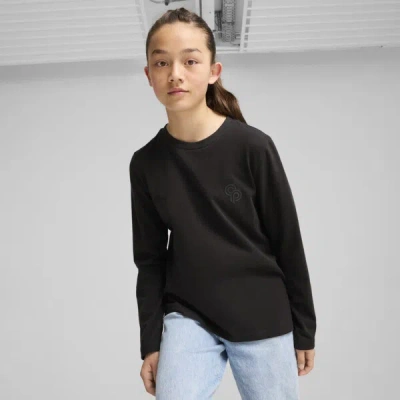 Puma X Christian Pulisic Stealth Big Kids' Long Sleeve T-shirt In Black