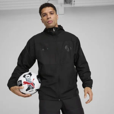 Puma X Christian Pulisic Stealth Men's Full-zip Hoodie In Black