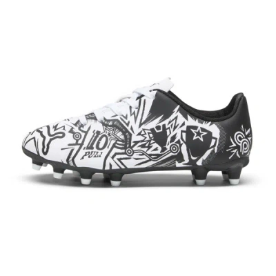 Puma X Christian Pulisic Tacto Ii Firm Ground/artificial Ground Kids' Soccer Cleats Shoes In White- Black