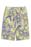 Puma X Collina Strada Floral Cotton Ripstop Cargo Shorts In Yellow Pear-aop