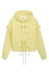 Puma X Collina Strada Ruffle Cotton Hoodie In Yellow Pear