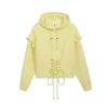 Puma X Collina Strada Ruffle Cotton Hoodie In Yellow Pear