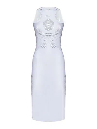 Puma X Coperni Cut-out Detailed Tech Fabric Midi Dress In White | ModeSens