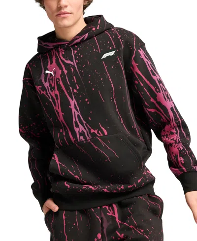 Puma X F1 Men's Splash Color Logo Hoodie In  Black