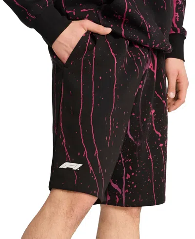 Puma X F1 Men's Splatter Paint Logo Shorts In  Black