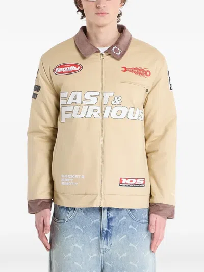 Puma X Fast & Furious Corduroy-collar Shirt Jacket In Brown