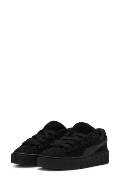 Puma X Fenty Women's Creeper Phatty Corduroy Low Top Platform Sneakers In Black- Gold
