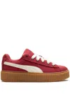 Puma X Fenty Phatty Corduroy Creeper Sneaker In Red And White In Red