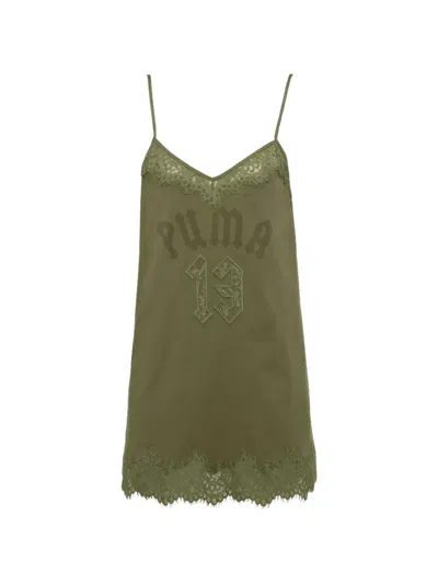 Puma X Fenty Lace-trim Nightdress In Green