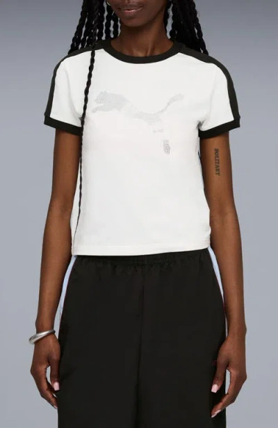 PUMA PUMA X FENTY RHINESTONE STRETCH COTTON BLEND T-SHIRT