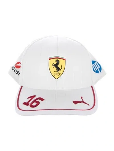 Pre-owned Puma X Ferrari Embroidered Baseball Cap In White