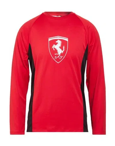 Puma X Ferrari Ferrari Lifestyle Ls Jersey Tee Man T-shirt Tomato Red Size Xxl Polyester