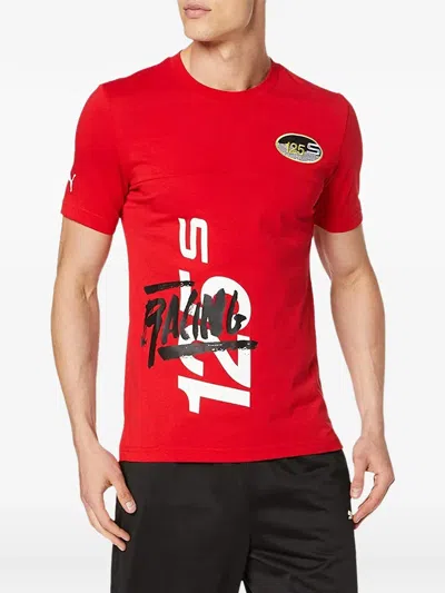 Puma X Ferrari Graphic-print T-shirt In Red