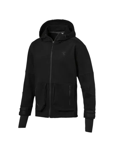 Puma X Ferrari Hooded Zip Jacket In Black