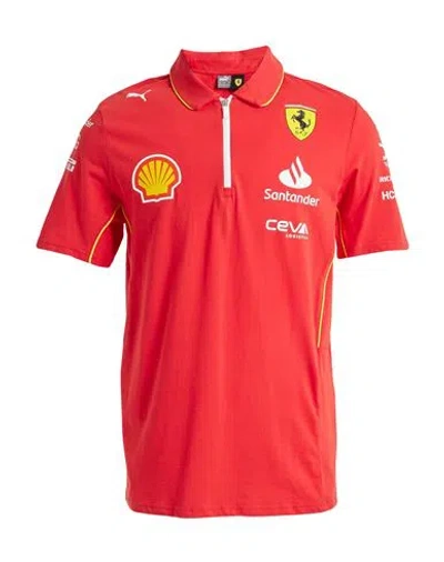 Puma X Ferrari Man Polo Shirt Red Size L Cotton