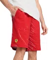 Puma X Ferrari Men's Race Color Logo Shorts In Rosso Corsa