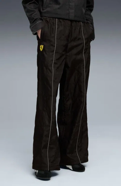 Puma X Ferrari Premium Wide Leg Pants In Black