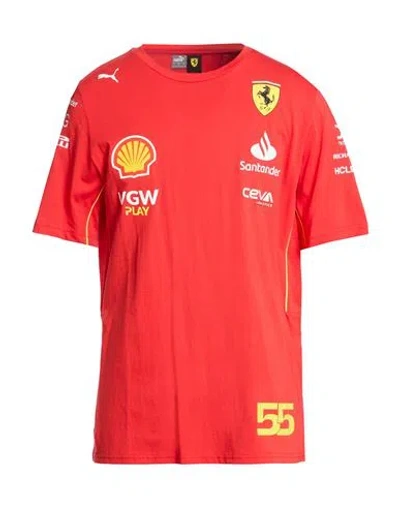 Puma X Ferrari Sf Sainz Tee Man T-shirt Red Size L Cotton