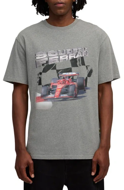 Puma X Ferrari Sportswear Cotton Graphic T-shirt In Gray