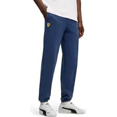Puma X Ferrari Sportswear Logo Cotton Sweatpants In Blue