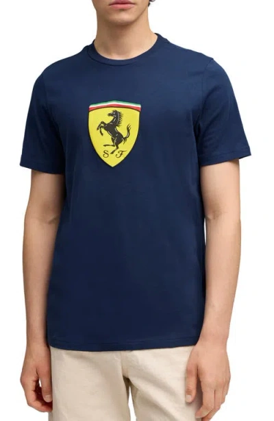 Puma X Ferrari Sportswear Shield Graphic T-shirt In Blue