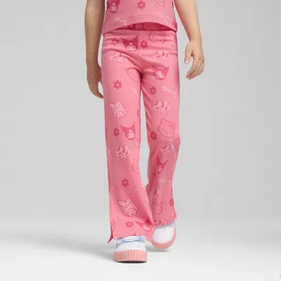 Puma X Hello Kitty® & Friends Little Kids' Ribbed Flared Leggings In Pink
