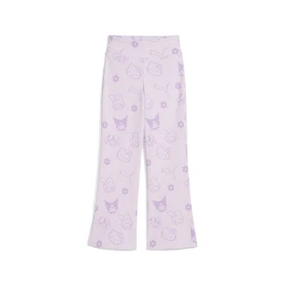 Puma X Hello Kitty® & Friends Little Kids' Ribbed Flared Leggings In Purple