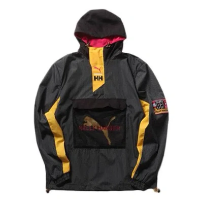 Puma X Helly Hansen Crossover Contrasting Colors Hooded Jacket Black In Blue