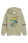 Puma X Hot Wheels Kids' Cotton Blend Hoodie In Green