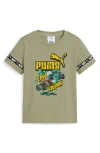 Puma X Hot Wheels Kids' Cotton Graphic T-shirt In Green