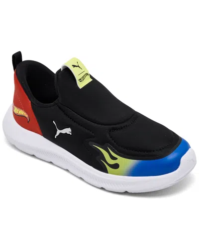 Puma X Hot Wheels Little Kids Fun Racer 2 Sliptech Casual Sneakers From Finish Line In Black,white