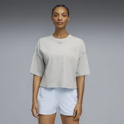 Puma X Hyrox Women's Cropped T-shirt In Gray