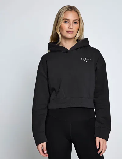 Puma X Hyrox Women's World Cropped Hoodie In Black