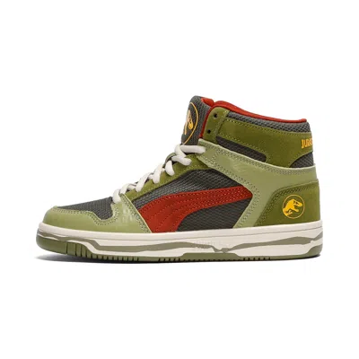 Puma X Jurassic World Rebound Little Kids' Mid-top Easy On Sneakers In Multi