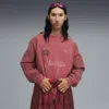 Puma X Kidsuper Mcfc Embroidered Cotton Graphic Sweatshirt In Red