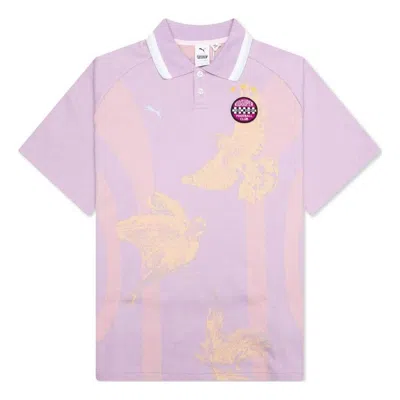 Puma X Kidsuper Knitted Polo Shirt 'vivid Violet' In Pink