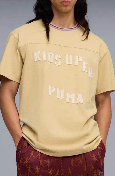 Puma X Kidsuper Logo Appliqué Cotton T-shirt In Yellow